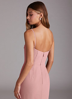 Azazie Saige Vestidos de damas de honor Vestido de Rosa Polvorienta de Gasa de Corte Sirena Convertible con Vestidos sin tirantes image8