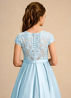 Azazie Bunny Junior Formal vestidos de niña de las flores Vestido de Azul Cielo de Encaje de Princesa image7