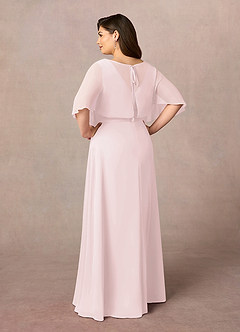 Azazie Oksana Mother of the Bride Dresses Blushing Pink A-Line V-Neck Pleated Chiffon Dress image9