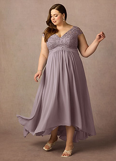Azazie Irmeli Mother of the Bride Dresses Dusk A-Line Lace Chiffon Dress image9