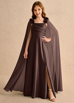 Azazie Rosita Girls Formal Flower Girl Klänningar Klänning A-Line i Stretch Satin Plisserad image1