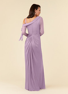 Azazie Marna Mother of the Bride Dresses Wisteria Sheath One Shoulder Mesh Dress image3