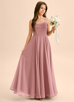 Azazie Kady Junior Linia A Dekolt w kształcie serca Szyfon Długość podłogi Młodsza druhna Sukienka image5