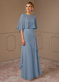 Azazie Bowie Mother of the Bride Dresses Dusty Blue A-Line Chiffon Dress image2