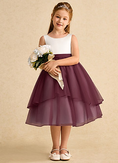 Azazie Rene Flower Girl Klänningar Klänning A-Line i Tyll Rosett image3