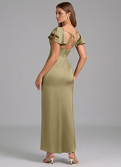 Azazie Demia 신부 들러리 드레스 쉬스 스윗하트 네크라인 스트레치 새틴 발목 길이 드레스 image2