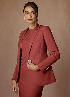 front Kennedy Terakota Sukienka Ze Stretchem Strukturalnym