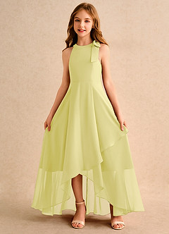 Azazie Boop Girls Formal Abiti da Ragazza di Fiori Abito A-Line in Chiffon Fiocco Sorbetto Al Limone image5