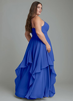 Azazie Zaina Brautjungfernkleider A-Linie Chiffon Kleid Königsblau image8