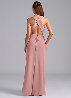 Azazie Evadne Bridesmaid Dresses Dusty Rose A-Line Pleated Chiffon Dress image7