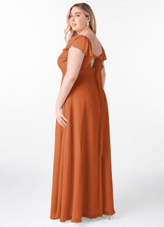 Azazie Syenna Brautjungfernkleider A-Linie Gestreift Chiffon Kleid Kanel image9
