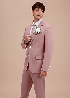 front Ethan Dusty Rose Refined Weave Suit Jacket