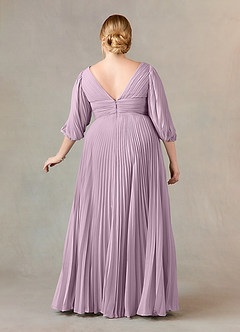 Azazie Zahara Kleider für die Brautmutter A-Linie V-Hals Gefaltet Chiffon Kleid Blauregen image8