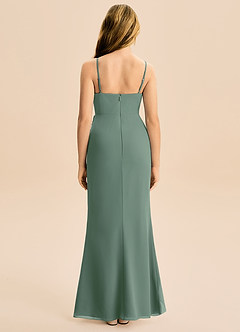 Azazie Buzzy Junior Robe Fourreau en Mousseline de soie Plissée Eucalyptus image5