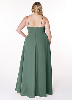 Azazie Moira Abiti da Damigella Abito A-Line in Chiffon con Scollo a U Muschio Marino image9