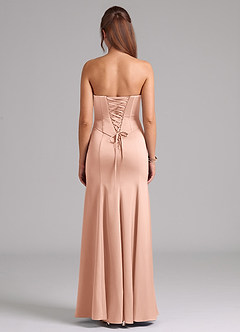 Azazie Ximena Bridesmaid Dresses Rose Gold Mermaid Corset Stretch Satin Convertible Dress image6