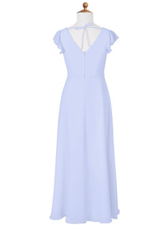 Azazie Claudine Junior Lavender A-Line Pleated Chiffon Dress image6