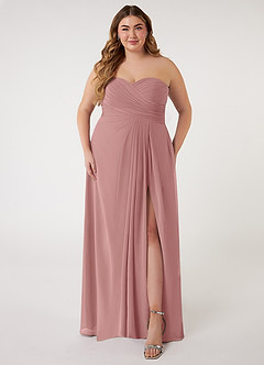 Azazie Arabella Allure Robes de demoiselle d'honneur Robe Trapèze Convertible en Mousseline de soie Encolure en Forme de Cœur Rose Poussiéreuse image12