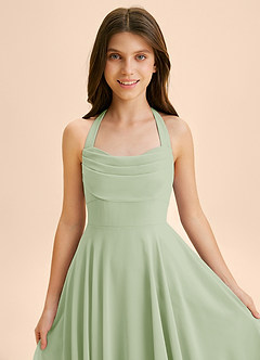 Azazie Kady Junior Klä av A-Line i Chiffong Älskling Halsringning image6