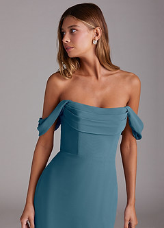 Azazie Saige Bridesmaid Dresses Bermuda A-Line Off the Shoulder Chiffon Convertible Dress image5