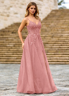 Milliener Rose Poudré Robe de bal en tulle à fleurs image3