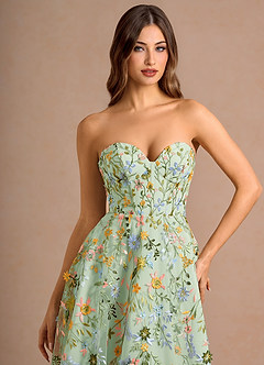 Robe Mi-Longue Vert Clair Xylisse image5