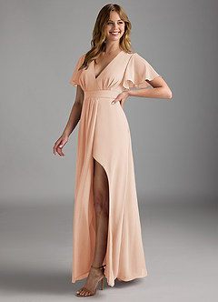 Azazie Zaniah Bridesmaid Dresses English Rose A-Line Chiffon Dress image5
