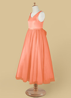 Azazie Marybell Flower Girl Dresses Sunset A-Line Bow Tulle Dress image11
