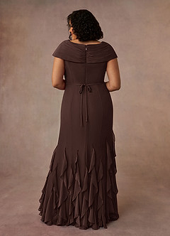 Azazie Bailora Mother of the Bride Dresses Ganache Mermaid Ruched Chiffon Dress image8