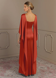 Azazie Eli vestidos de madre de la novia Vestido de Óxido de Satén Elástico de Recto con Cuello de barco image2