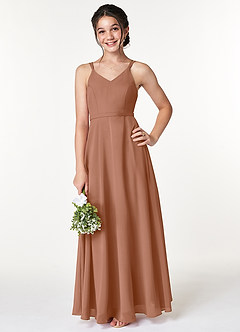 Azazie Janine Junior Bronzer A-Line Chiffon Dress image1