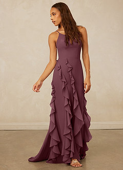 Christian Siriano Bridal for Azazie 1006 Bridesmaid Dresses Sangria Mermaid Ruched Chiffon Dress image4