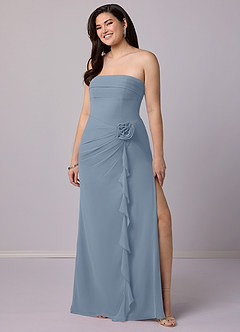 Barbie ♥ Azazie Bridesmaid Dresses Sheath Strapless Chiffon Floor-Length Dress image10