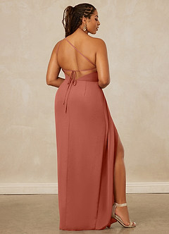 Christian Siriano Bridal for Azazie 1003 Bridesmaid Dresses Clay Sheath One Shoulder Chiffon Dress image9