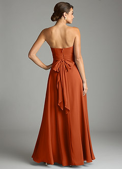 Azazie Tamira Suknie dla druhen Linia A Pofałdowany Szyfon Do ziemi Sukienka image4