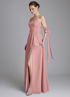 Azazie Ayanna Bridesmaid Dresses Dusty Rose A-Line Off the Shoulder Chiffon Dress image7