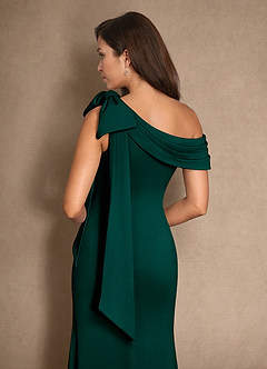 Azazie Myers Mother of the Bride Dresses Pine Mermaid Pleated Stretch Crepe Dress image7