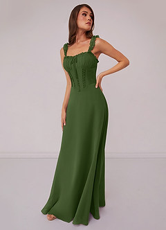 Barbie ♥ Azazie Bridesmaid Dresses Olive A-Line Sweetheart Neckline Chiffon Dress image1