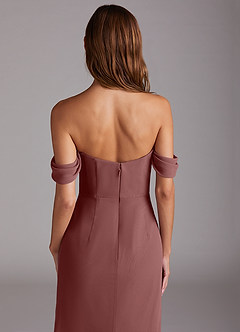 Azazie Saige Bridesmaid Dresses Desert Rose A-Line Off the Shoulder Chiffon Convertible Dress image6