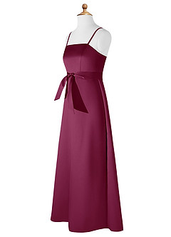 Azazie Anina Junior Mulberry A-Line Bow Matte Satin Dress image9
