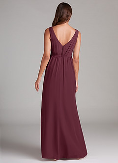 Azazie Tanicia Brautjungfernkleider A-Linie Plissee Chiffon Kleid Cabernetrot image7