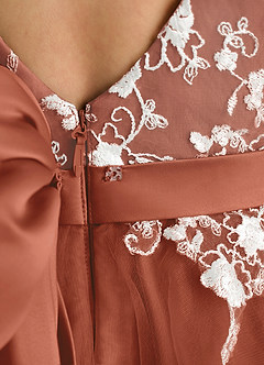 Azazie Butterfly Flower Girl Dresses Auburn A-Line Lace Dress image5