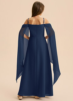 Azazie Moana Junior Dark Navy A-Line Pleated Chiffon Dress image5
