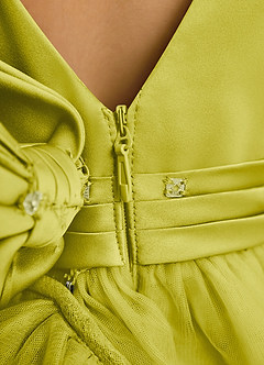 Azazie Lior Robe Demoiselle D'honneur Fillette Robe Princesse en Tulle Plissée Citronnelle image9