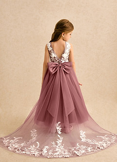 Azazie Mixie Flower Girl Dresses Amethyst Ball-Gown Lace Dress image1