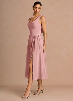 Vestido Rosa Empolvado Midi Novi image4