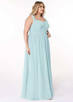 Azazie Zapheira Bridesmaid Dresses Sea Glass A-Line Ruched Chiffon Dress image9