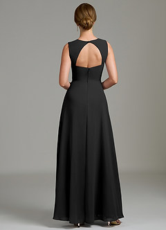Azazie Gwendolyn Bridesmaid Dresses Black A-Line Sweetheart Neckline Chiffon Dress image4