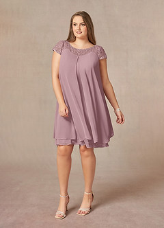 Azazie Tess Mother of the Bride Dresses Dusty Rose Empire Sequins Chiffon Dress image3