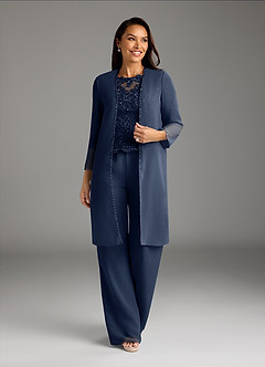 Azazie Florida Mother of the Bride Dresses Dark Navy Jumpsuit/Pantsuit Sequins Chiffon Dress image6
